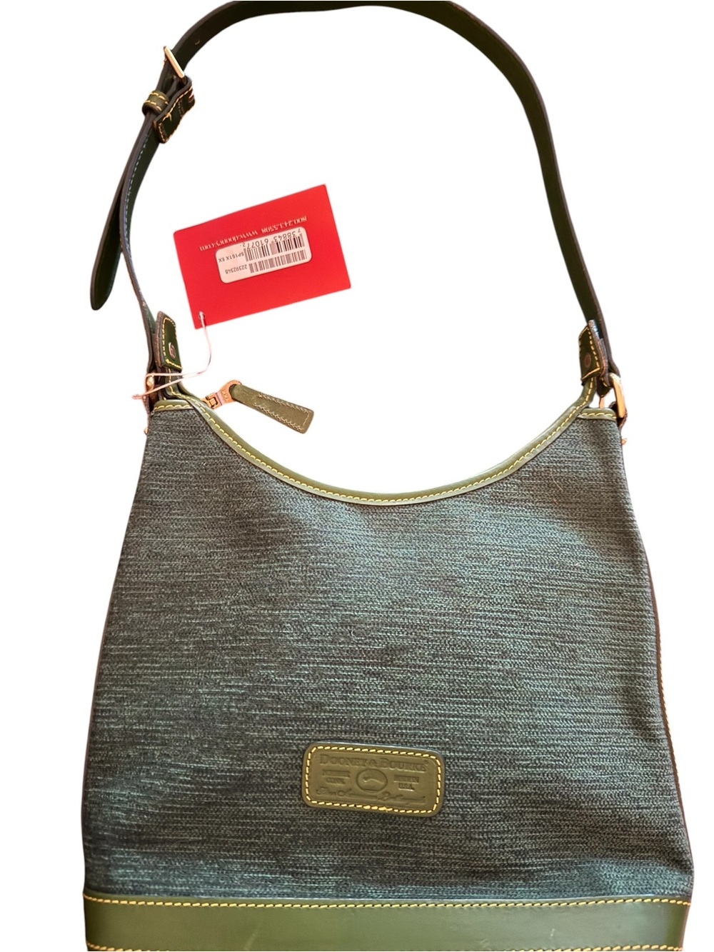 NWT Dooney & Bourke Green Canvas Leather Hobo Bag